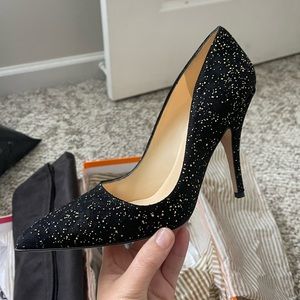 Kate Spade Licorice black & gold speck Heels